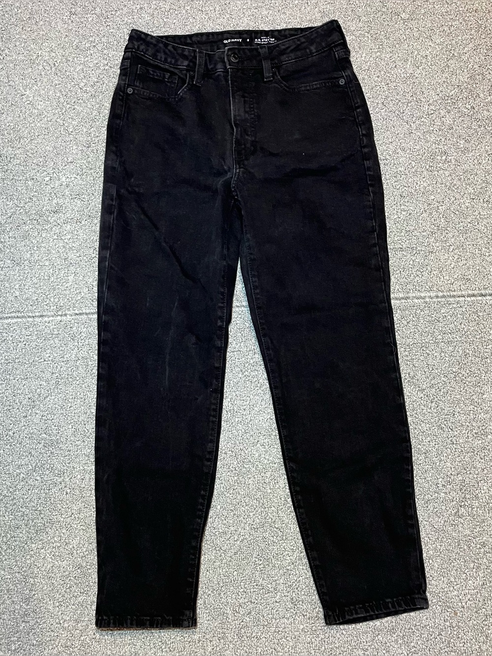 Old Navy High Rise OG Straight Denim Jeans Womens Size 8 Black Tapered Leg
